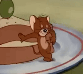 Cartoon Mouse Standing on Plate with Sandwich