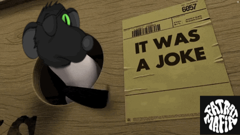 Cartoon Mouse Sticking Head Out of Hole Saying It Was a Joke