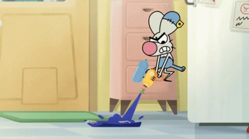 Cartoon Mouse Using Jackhammer Inside The House GIF