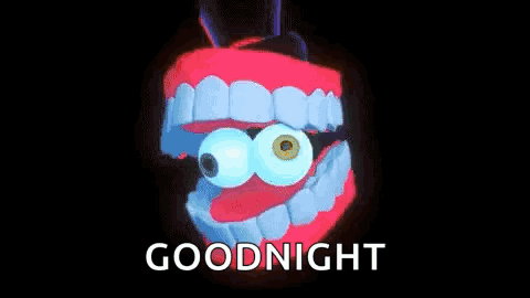 Cartoon Mouth with Big Eyes Goodnight