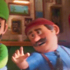 Cartoon Mustache Character Waving
