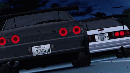 Cartoon Nissan Skyline R34 Travelling GIF