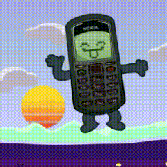Cartoon Nokia Phone With Arms and Legs
