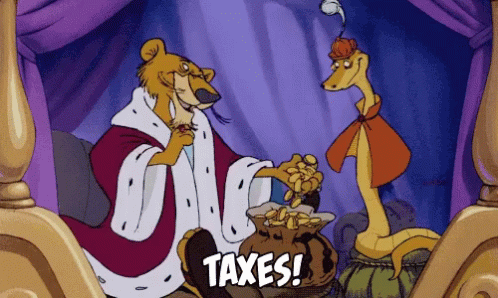 Cartoon of King and Snake Saying Taxes