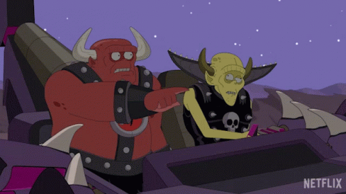 Cartoon of Two Monsters With Netflix Logo