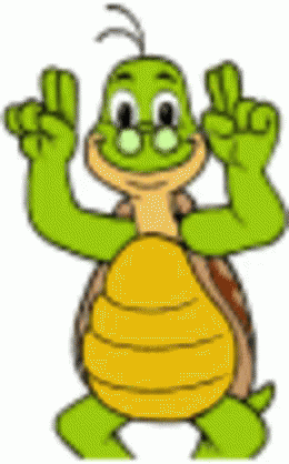 Cartoon Old Turtle Moving Finger GIF