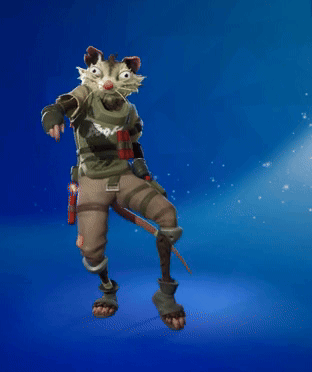 Cartoon Opossum Head In Fox Shirt GIF