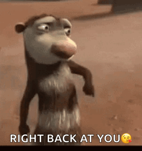 Cartoon Opossum Saying Right Back at You