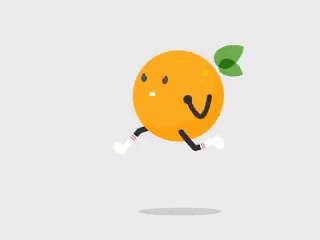 Cartoon Orange Running GIF