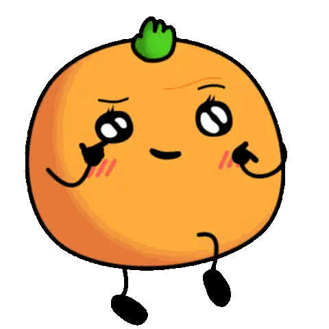Cartoon Orange with Green Crown