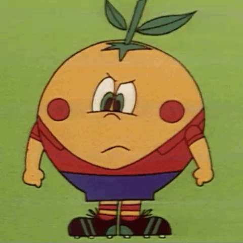 Cartoon Orange With Leaf