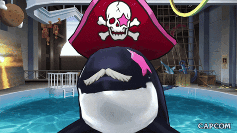 Cartoon Orca In A Pool GIF