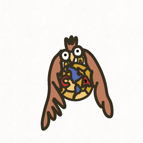 Cartoon Owl Flying Over Soccer Ball