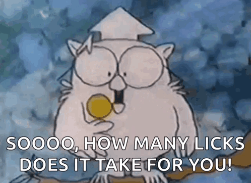 Cartoon Owl Saying How Many Licks Does It Take GIF