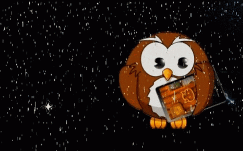 Cartoon Owl With Flaming Head Holding Hooters Cup GIF