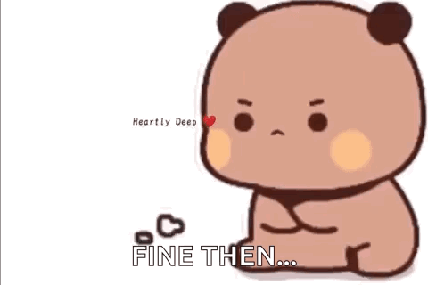 Cartoon Panda Bear Crossed Arms Saying Fine Then