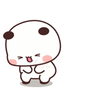 Cartoon Panda Bear Jumping With Mouth Open