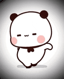 Cartoon Panda Bear With Bow Tie GIF