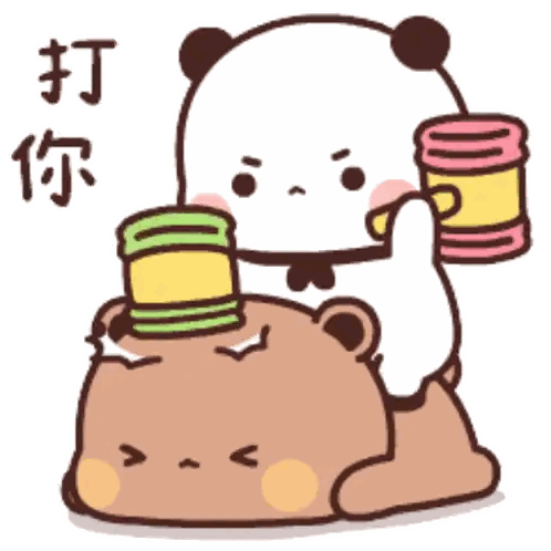 Cartoon Panda Holding Can