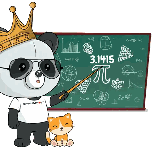Cartoon Panda Pointing at 31415