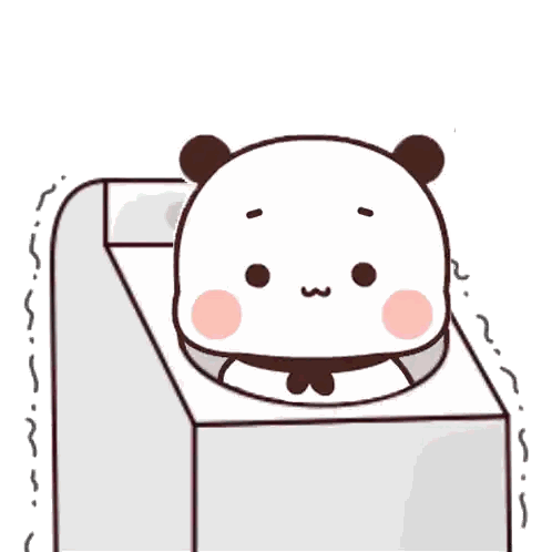 Cartoon Panda Sitting In Box