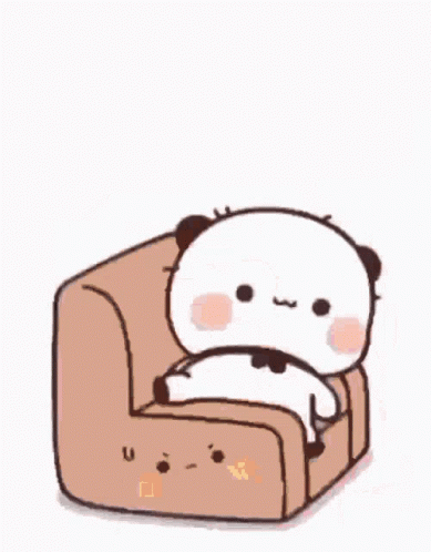 Cartoon Panda Sitting on Couch