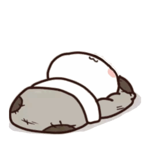 Cartoon Panda Sitting on Pillow Holding Bowl