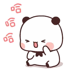 Cartoon Panda Sitting With Bow Tie