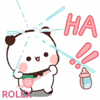Cartoon Panda Spraying Water GIF