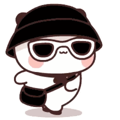 Cartoon Panda Wearing Hat and Sunglasses