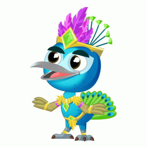 Cartoon Peacock With Crown