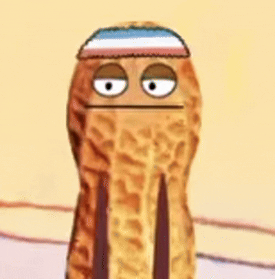 Cartoon Peanut Wearing Headband And Striped Hat GIF