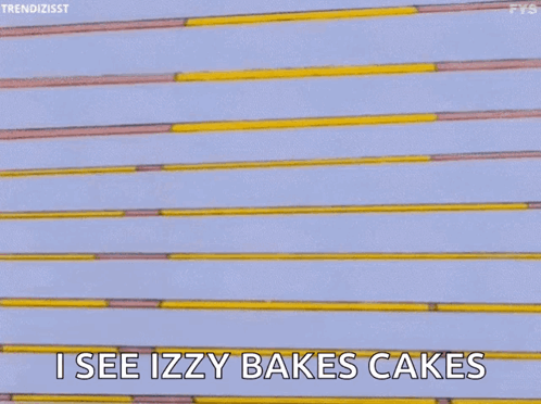 Cartoon Peeking Behind Fence Says I See Izzy Bakes Cakes