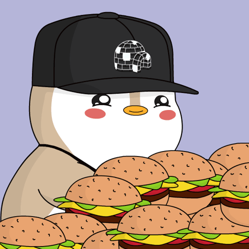 Cartoon Penguin Grabs His Whataburger GIF