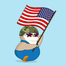 Cartoon Penguin Holding American Flag