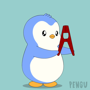 Cartoon Penguin Holding Red Object Laughing