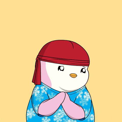 Cartoon Penguin In Red Headband Saying You Did It GIF