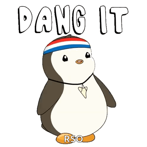 Cartoon Penguin In Red White Blue Hat Says Dang It GIF