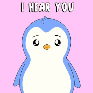 Cartoon Penguin Saying I Hear You