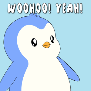 Cartoon Penguin Saying Woohoo Yeah