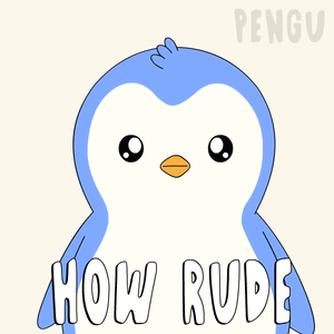 Cartoon Penguin Says How Rude