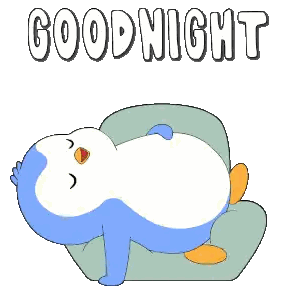 Cartoon Penguin Sleeping Goodnight