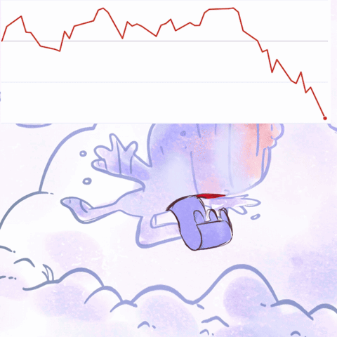 Cartoon Penguin Standing In Front Of 93.8 Graph GIF