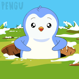 Cartoon Penguin Sticking Head Out Of Hole Pengu GIF