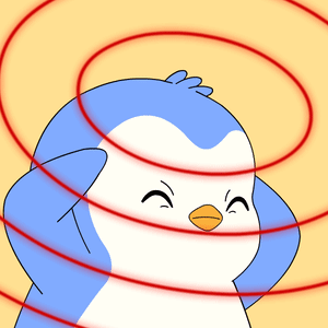 Cartoon Penguin Surrounded By Red Circles GIF