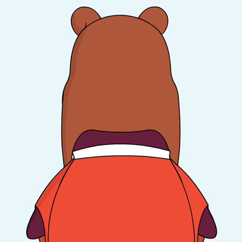 Cartoon Penguin Wearing Bear Hat