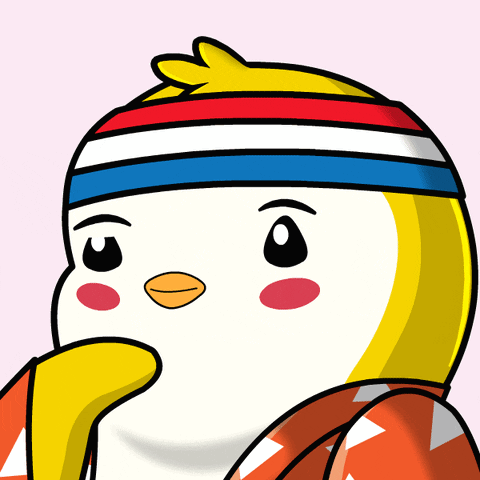 Cartoon Penguin Wearing Red White Blue Headband