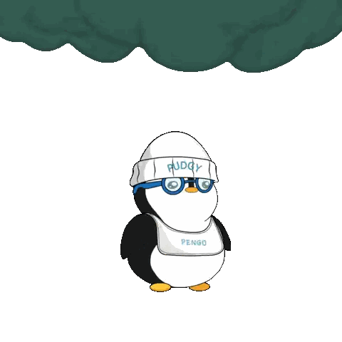 Cartoon Penguin Wearing Ruddy Hat
