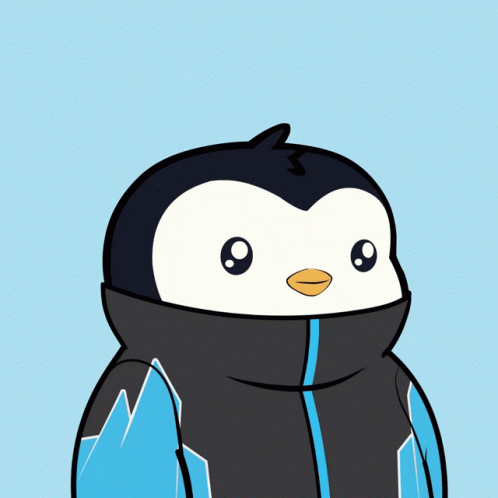 Cartoon Penguin With Heart Eyes GIF