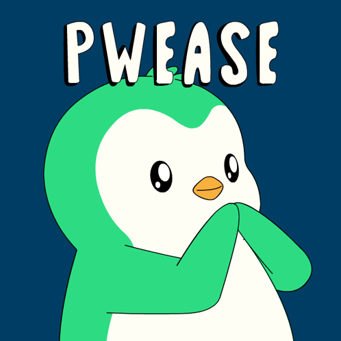 Cartoon Penguin With Pwease